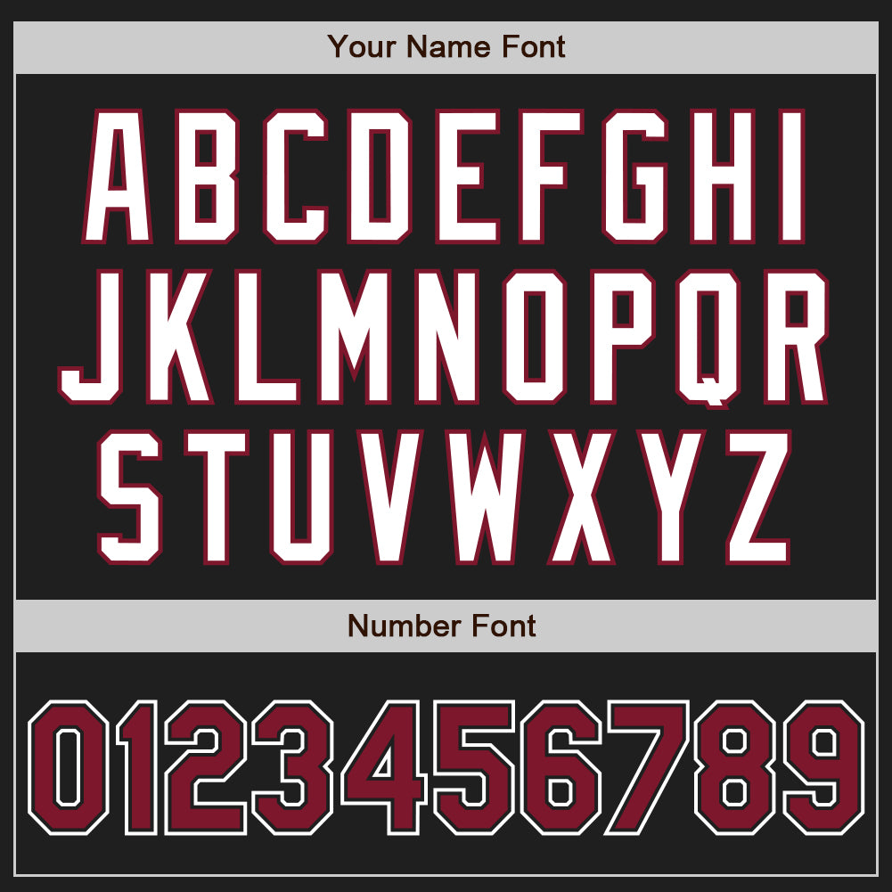 Personalized Black Crimson-White Two-Button Unisex Softball Jersey Team Custom Name and Number Custom Name and Number Personalized Softball Jersey Unisex Black Crimson-White Two-Button Personalized Black Crimson-White - Image 5