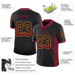 Personalized Crimson Yellow Black Mesh Drift Football Jersey - Custom Sportswear Personalized Black Crimson-Yellow Mesh Drift
