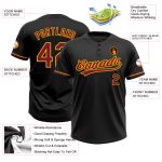 Personalized Black Crimson Yellow Unisex Softball Jersey - Two-Button Design Personalized Black Crimson-Yellow Two-Button