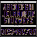 Personalized Black Dark Purple Gold Baseball Jersey - Throwback Mesh Style Personalized Black Dark Purple-Gold Mesh Throwback