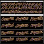 Personalized Black Dark Purple Gold Baseball Jersey - Throwback Mesh Style Personalized Black Dark Purple-Gold Mesh Throwback
