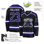 Personalized Black Dark Purple Hockey Jersey for Men and Women - Custom Sports Apparel Personalized Black Dark Purple-White