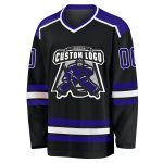 Personalized Black Dark Purple Hockey Jersey for Men and Women - Custom Sports Apparel Personalized Black Dark Purple-White