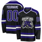 Personalized Black Dark Purple Hockey Jersey for Men and Women - Custom Sports Apparel Personalized Black Dark Purple-White