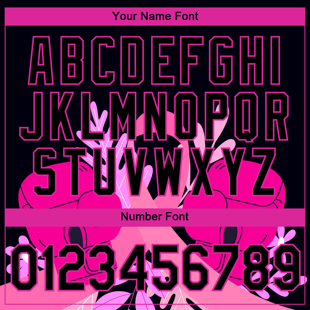 Personalized Black Deep Pink 3D Pink Ribbon Breast Cancer Performance T-Shirt Team Custom Name and Number Personalized 3D Pink Ribbon Breast Cancer T-Shirt with Custom Name & Number - Black Deep Pink Performance Tee Personalized - Image 4