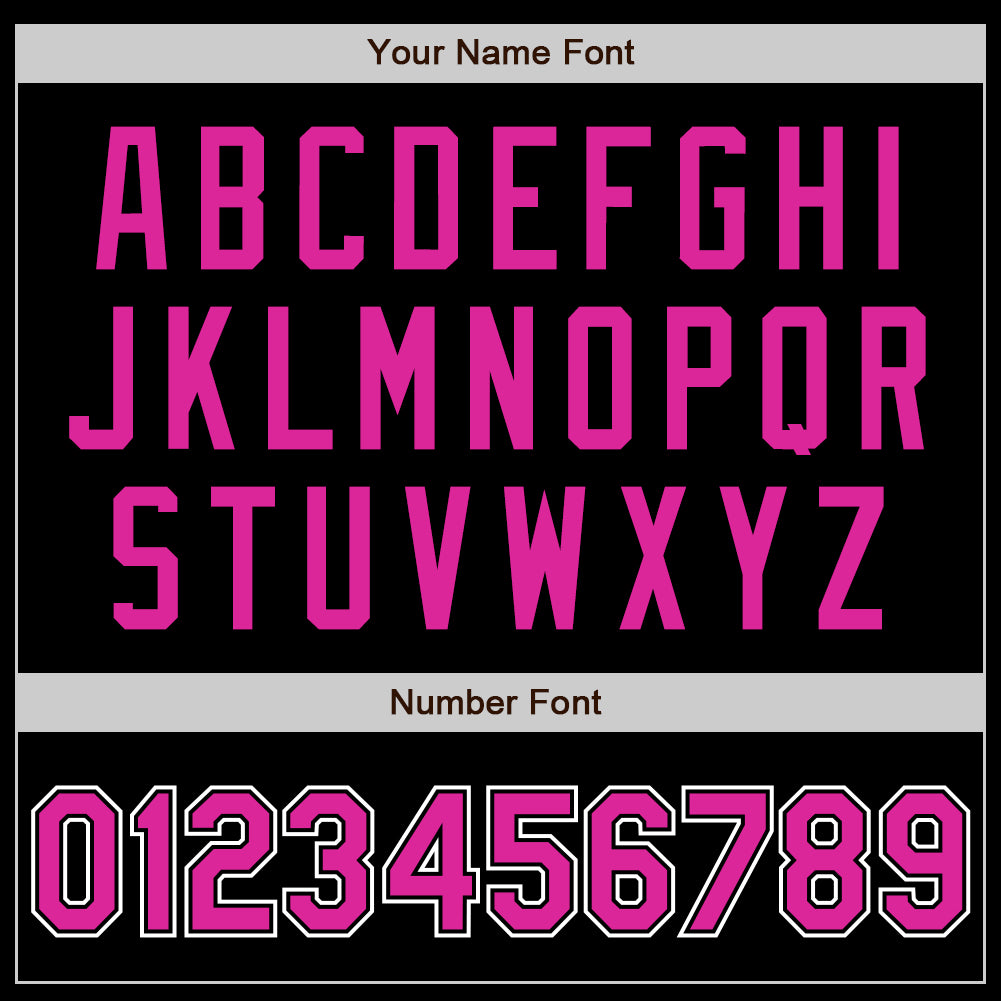 Personalized Black Deep Pink-White Authentic Baseball Jersey Team Custom Name and Number Personalized Team Jersey with Custom Name and Number, Black Deep Pink-White Authentic Baseball Jersey Personalized Black - Image 5