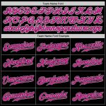 Personalized Team Jersey with Custom Name and Number, Black Deep Pink-White Authentic Baseball Jersey Personalized Black