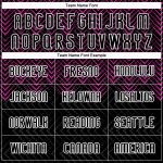 Custom Name Number Personalized Black Deep Pink White Volleyball Jersey - Geometric Shape Sublimation Uniform Team Personalized
