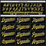 Personalized Black Electric Blue-Gold Two Tone Varsity Bomber Jacket Full-Snap Letterman Personalized Black Electric Blue-Gold
