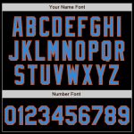 Personalized Black Electric Blue Orange Baseball Jersey - Custom Three Color Arm Shapes Personalized Black Electric Blue-Orange