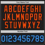 Personalized 3D Confetti Baseball Jersey in Black Electric Blue-Orange Personalized Black Electric Blue-Orange 3D Confetti