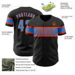 Personalized Black Electric Blue Orange Baseball Jersey for Men and Women Personalized Black Electric Blue-Orange Baseball