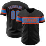 Personalized Black Electric Blue Orange Baseball Jersey for Men and Women Personalized Black Electric Blue-Orange Baseball