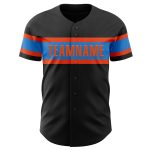 Personalized Black Electric Blue Orange Baseball Jersey for Men and Women Personalized Black Electric Blue-Orange Baseball