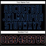 Personalized Electric Blue-Orange Baseball Jersey - Custom Black Jersey Personalized Black Electric Blue-Orange Baseball