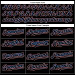 Personalized Electric Blue-Orange Baseball Jersey - Custom Black Jersey Personalized Black Electric Blue-Orange Baseball