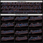 Custom Name Number Varsity Letterman Hoodie Jacket Black Electric Blue Orange Bomber Full-Snap Jacket Personalized Black