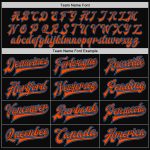 Personalized Two Tone Bomber Jacket Black Electric Blue-Orange Full-Snap Varsity Letterman Personalized Black Electric Blue-Orange