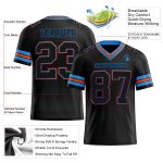Custom Black Electric Blue-Orange Mesh Football Jersey - Personalized Team Name & Number Personalized Black Electric Blue-Orange