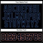 Custom Personalized Baseball Jersey - Black Electric Blue-Orange Mesh, Authentic Throwback with Team Name and Number Personalized
