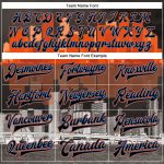 Custom Team Name Number Miami Florida 3D Bomber Varsity Jacket Black Electric Blue Orange Full-Snap Letterman Personalized