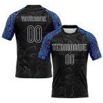Custom Name Number Personalized Liquid Fluid Volleyball Jersey in Black Electric Blue Pink Purple Personalized Black Electric