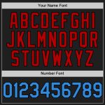 Personalized 3D Confetti Baseball Jersey Black Electric Blue Red Personalized Black Electric Blue-Red 3D Confetti Baseball