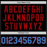 Custom Name Number Two Tone Hoodie Jacket for Team, Personalized Black Electric Blue Red Bomber Varsity Full-Snap Personalized