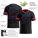 Personalized Electric Blue-Red Black Mesh Football Jersey - Custom Sports Apparel Personalized Black Electric Blue-Red Mesh