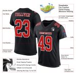Custom Name Number Personalized Black Fire Red-White Mesh Authentic Football Jersey Personalized Black Fire Red-White Mesh