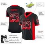 Custom Fire Red Black Mesh Football Jersey with Personalized Name and Number - Drift Fashion Team Apparel Personalized Black