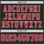 Personalized Black Red-White Mesh Football Jersey | Custom Sports Apparel Personalized Black Fire Red-White Mesh Football