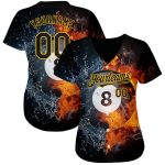 Personalized 3D Black Gold Billiards 8 Ball Baseball Jersey for Snooker Lovers Personalized Black Gold 3D Billiards Snooker