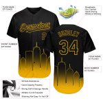 Personalized Black Gold 3D Boston Fade Fashion Baseball Jersey - Custom City Edition Jersey Personalized Black Gold 3D Boston