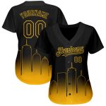 Personalized Black Gold 3D Boston Fade Fashion Baseball Jersey - Custom City Edition Jersey Personalized Black Gold 3D Boston