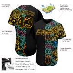 Personalized 3D Black Gold Bowling Baseball Jersey for Men and Women Personalized Black Gold 3D Bowling Baseball Jersey 2