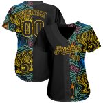 Personalized 3D Black Gold Bowling Baseball Jersey for Men and Women Personalized Black Gold 3D Bowling Baseball Jersey 2