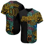 Personalized 3D Black Gold Bowling Baseball Jersey for Men and Women Personalized Black Gold 3D Bowling Baseball Jersey 2
