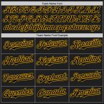 Personalized 3D Confetti Baseball Jersey in Black and Gold, Custom Name and Number Personalized Black Gold 3D Confetti Baseball