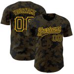 Custom Black Gold 3D Curve Lines Baseball Jersey for Men and Women - Personalized Sports Apparel Personalized Black Gold