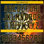 Personalized Black Gold 3D Flame Dart Board Jersey for Baseball Youth Size 3 Personalized Black Gold 3D Flame Dart Board