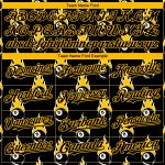 Personalized 3D Black Gold Flaming Snooker Billiards 8 Ball Baseball Jersey Personalized Black Gold 3D Flaming Billiards