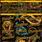 Custom Black Gold 3D Floral Design Performance Tee for Men and Women Personalized Black Gold 3D Floral Design Performance