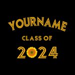 Custom Graduation T-Shirt in Black and Gold, 3D Design for Performance Personalized Black Gold 3D Graduation Performance