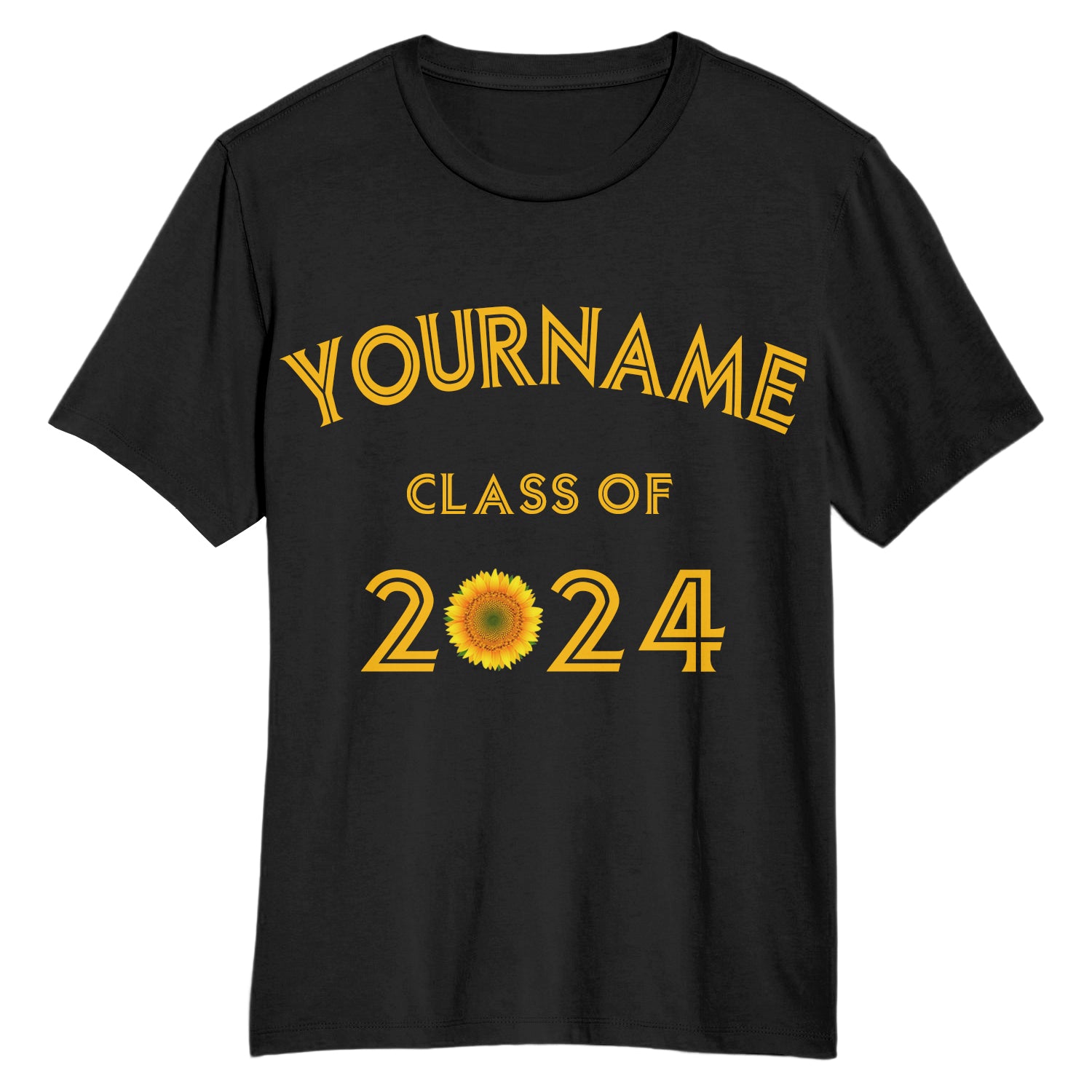 Personalized Graduation Performance T-Shirt Custom Name Number Black Gold 3D Design for Team Personalized Black Gold 3D Graduation