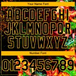 Personalized 3D Holi Festival Color Powder Baseball Jersey in Black and Gold Personalized Black Gold 3D Holi Festival Color