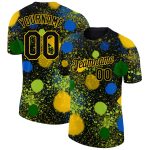 Personalized 3D Holi Festival Color Powder T-Shirt - Black Gold Performance Shirt Personalized Black Gold 3D Holi Festival