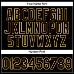 Custom Name and Number Performance T-Shirt - Personalized Black Gold 3D Pattern Design with Sharp Shape Personalized Black
