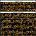 Custom Name and Number Personalized Baseball Jersey - Black Gold 3D Halftone Geometric Pattern Design Personalized Black