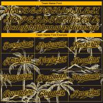 Personalized Hawaii Palm Trees Sailboat Black Gold 3D Pattern Baseball Jersey Custom Name & Number Personalized Black Gold